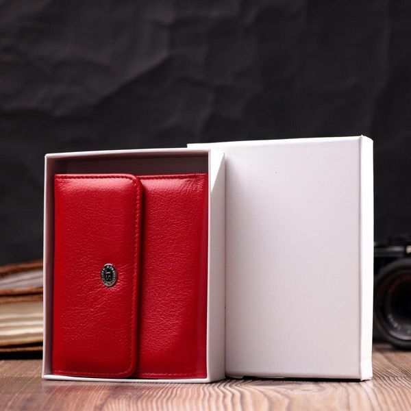 Яркий женский кошелек с монетницей из натуральной кожи ST Leather 19482 Красный b19482 фото