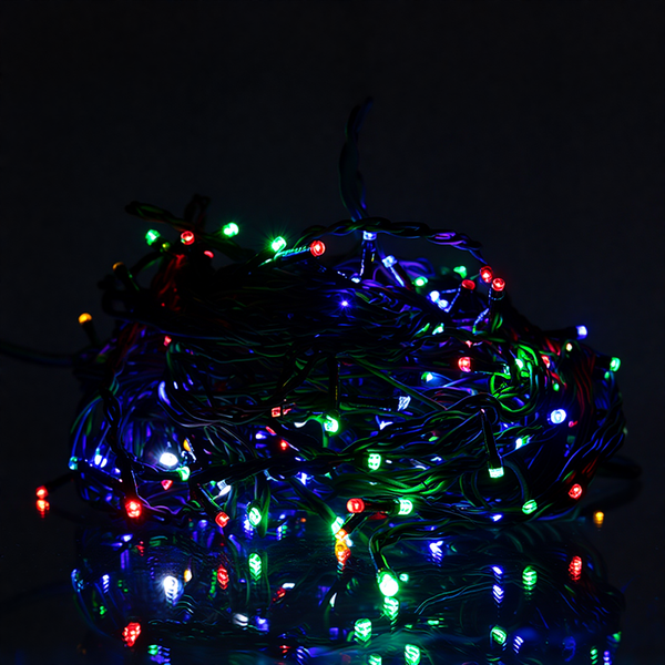 Уличная гирлянда бахрома 12 (м) 200 led светодиодов мультиколор черный провод 12MBML фото