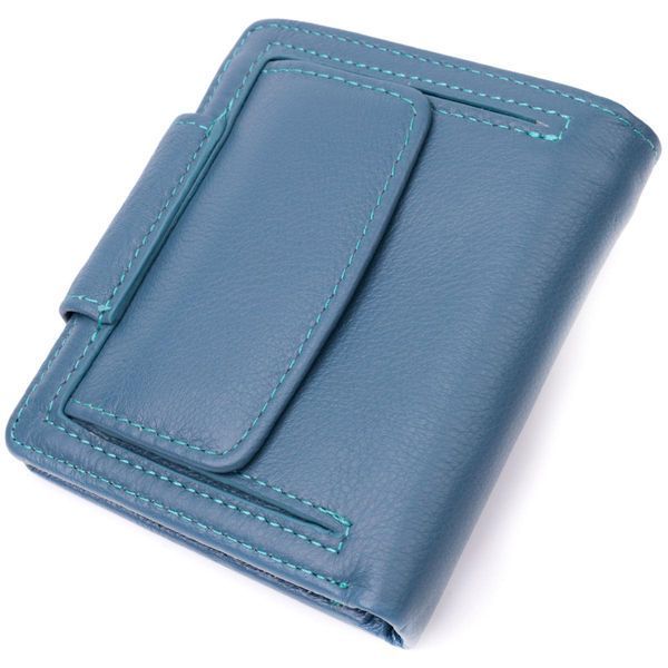 Шкіряне портмоне з монетницею зовні для жінок ST Leather 19457 Бірюзовий b19457 фото