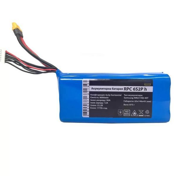 Аккумуляторная сборка Li-Ion 6S2P без платы ВMS (Tenpower INR21700 40TG 35A 4000mAh) горизонтальная L712092 фото