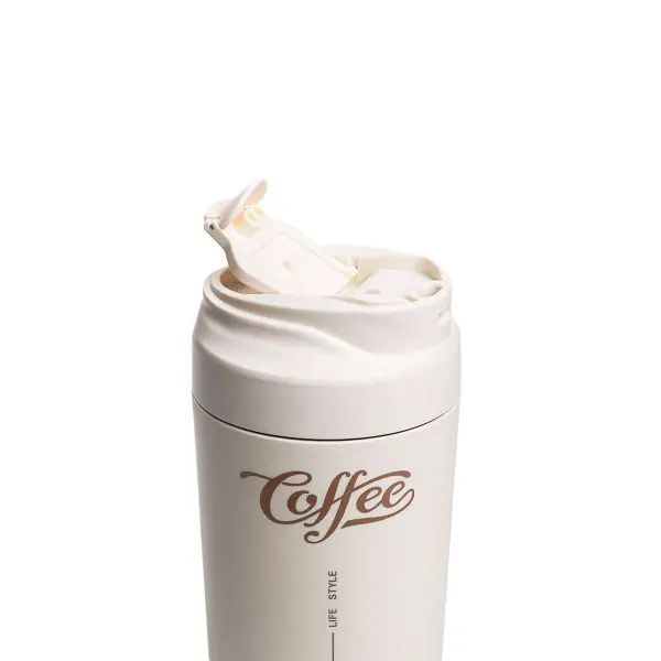 Термокружка Coffee с ремешком 480 мл бежевая HP-14-14BE фото