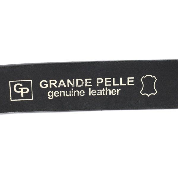 Практичний брючний ремінь для чоловіків з натуральної шкіри GRANDE PELLE 11677 Чорний b11677 фото