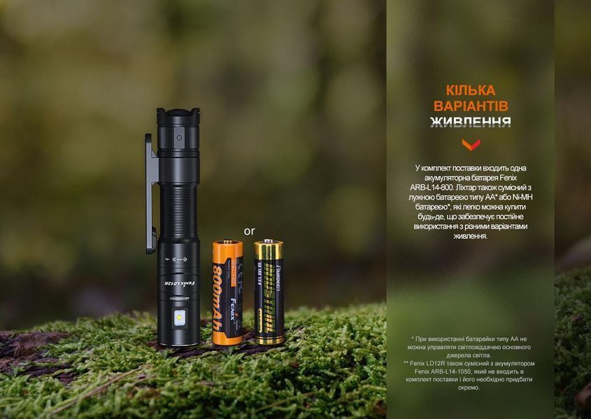 Кишеньковий ліхтарик Fenix LD12R 600лм Type-C (Чорний) L703345 фото