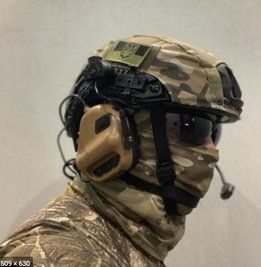 Тактичні активні навушники Earmor M32Н з гарнітурою під шолом Койот L320093 фото