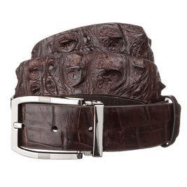 Ремень мужской CROCODILE LEATHER 18178 из натуральной кожи крокодила Коричневый b18178 фото