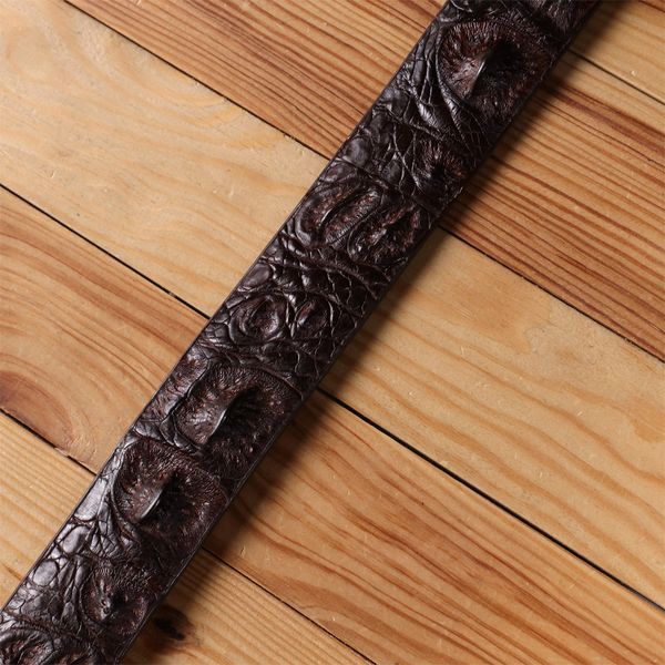 Ремінь чоловічий CROCODILE LEATHER 18178 з натуральної шкіри крокодила Коричневий b18178 фото