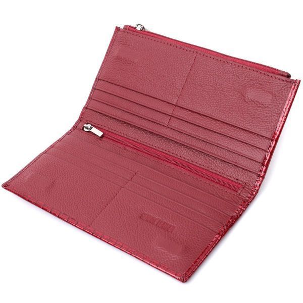 Лакированный кошелек с фактурой под рептилию из натуральной кожи ST Leather 22715 Красный b22715 фото