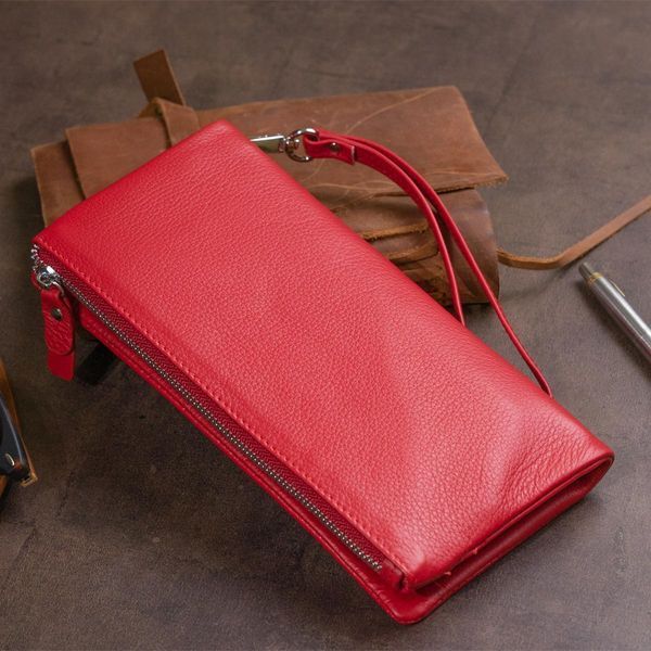 Гаманець-клатч зі шкіри з кишенею для мобільного ST Leather 19315 Червоний b19315 фото