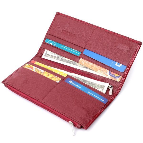 Лакированный кошелек с фактурой под рептилию из натуральной кожи ST Leather 22715 Красный b22715 фото