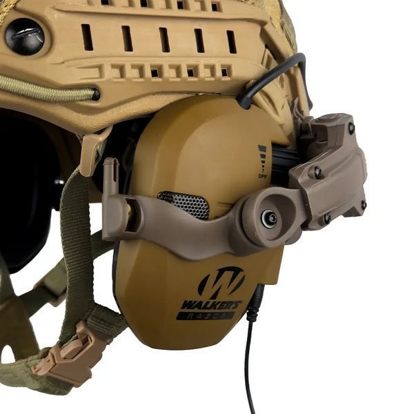 Комплект шолом Fast Helmet NIJ IIIA + навушники Walkers Razor Slim з чебурашкою + кавер Мультикам XL L9006612 фото