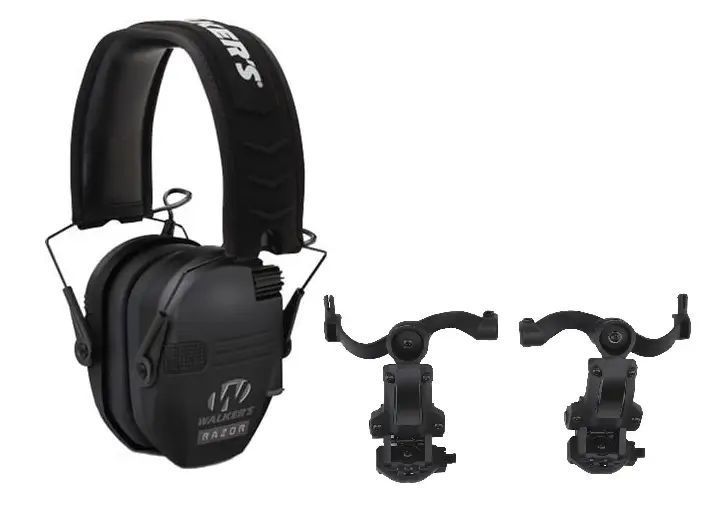 Тактичні навушники на шолом Walkers Razor + кріплення OPS Core (Чебурашки) Чорний L90088800 фото