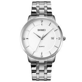 Чоловічий класичний годинник на браслеті Skmei 1801S (Сріблястий) L7032612 фото