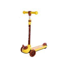 Дитячий триколісний самокат Bambi SC21011 PU колеса зі світлом Жовтий RT-SC21011(Yellow) фото