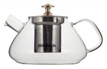 Чайник скляний заварювальний Ofenbach 700мл зі знімним ситечком (0616m) NB-100616M фото