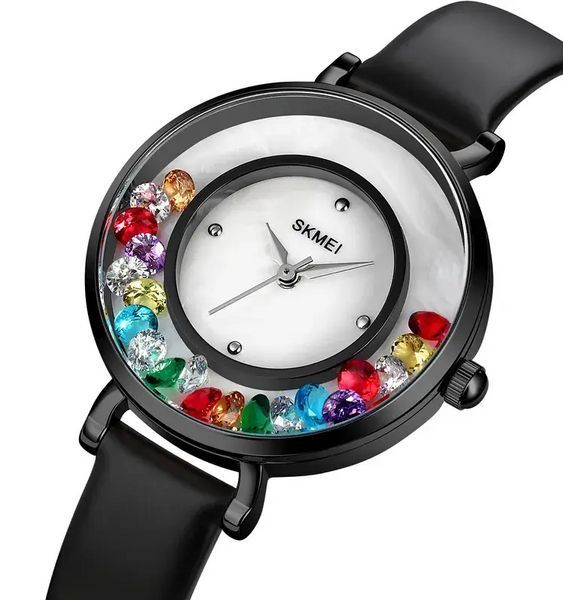 Жіночий наручний годинник Skmei 2041 Diamonds (Чорний) L900276 фото