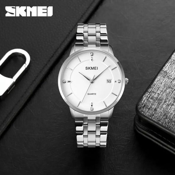 Чоловічий класичний годинник на браслеті Skmei 1801S (Сріблястий) L7032612 фото