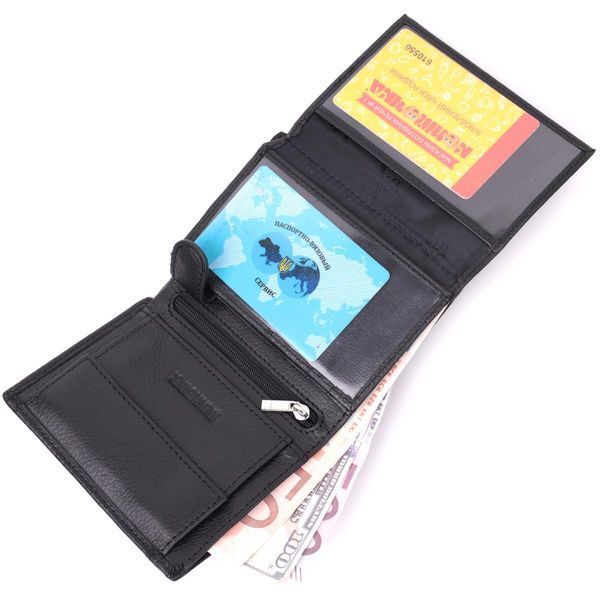 Гаманець вертикального формату з натуральної шкіри ST Leather 22474 Чорний b22474 фото