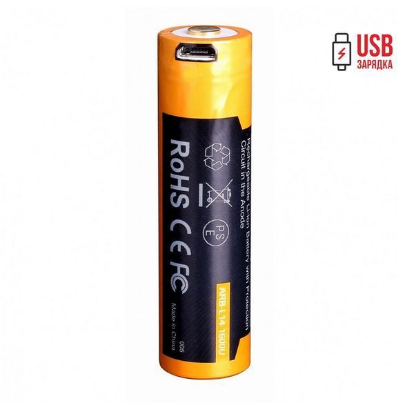 Акумулятор 14500 АА Fenix ​​ARB-L14-1600U Li-ion з micro-USB зарядкою L712704 фото