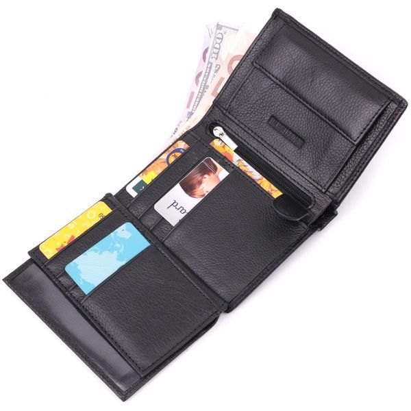 Гаманець вертикального формату з натуральної шкіри ST Leather 22474 Чорний b22474 фото