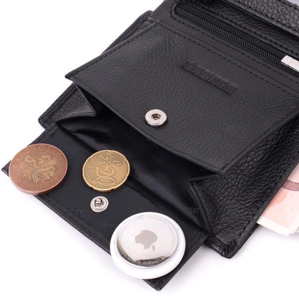 Гаманець вертикального формату з натуральної шкіри ST Leather 22474 Чорний b22474 фото