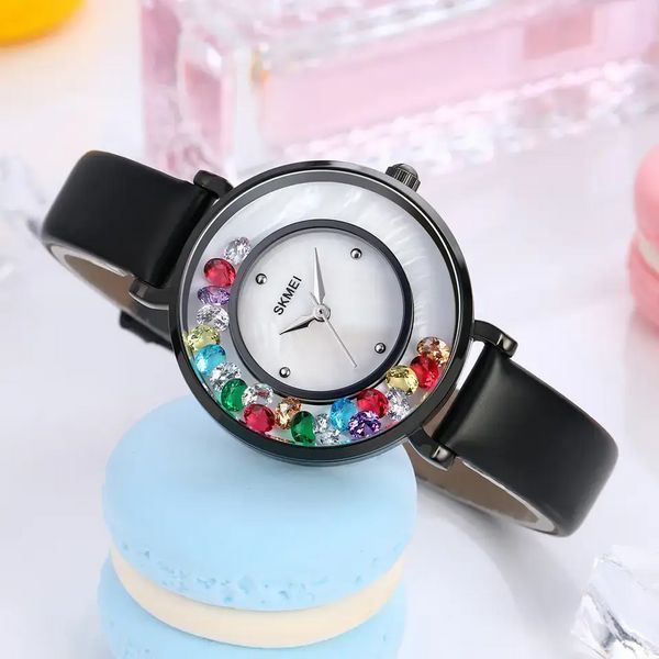 Жіночий наручний годинник Skmei 2041 Diamonds (Чорний) L900276 фото