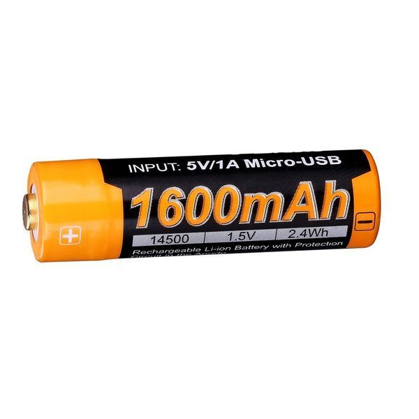 Акумулятор 14500 АА Fenix ​​ARB-L14-1600U Li-ion з micro-USB зарядкою L712704 фото