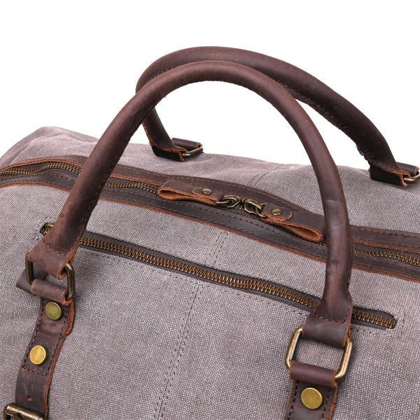 Містка текстильна дорожня сумка canvas Vintage 20131 Світло-сіра 53х34x36 см b20131 фото