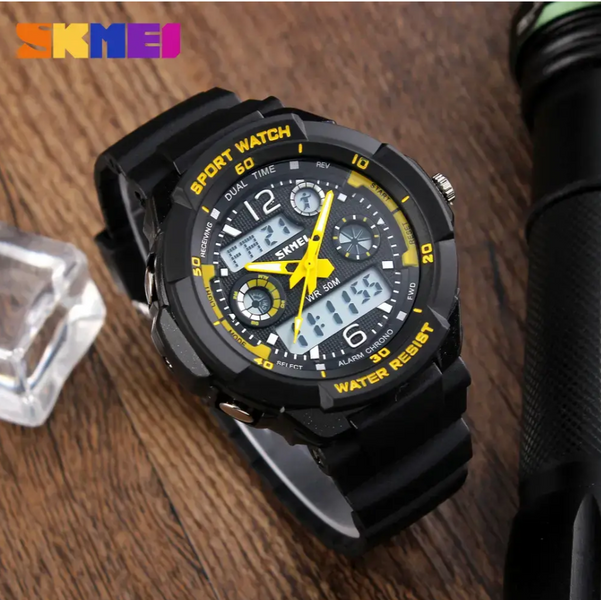 Дитячий спортивний наручний годинник Skmei 1060 s-shock Жовтий L1060612 фото