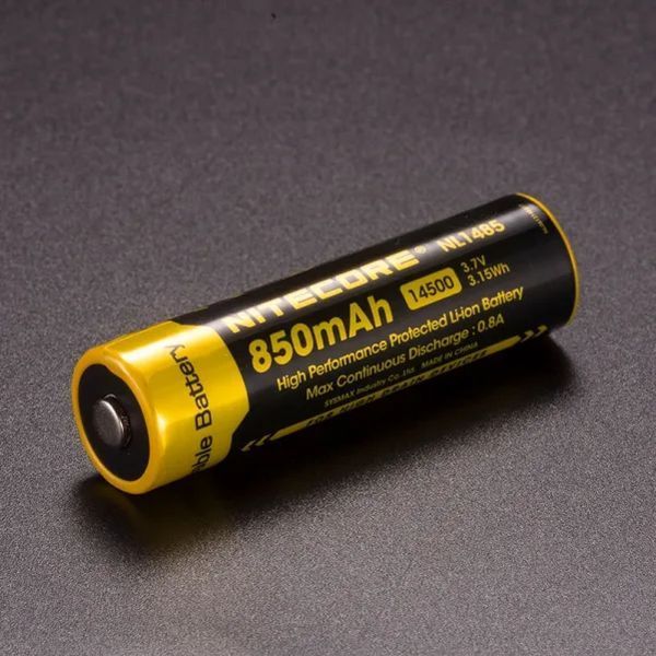 Аккумулятор 14500 Nitecore NL1485 850mAh Li-Ion 3.7V (Черно-желтый) L712694 фото
