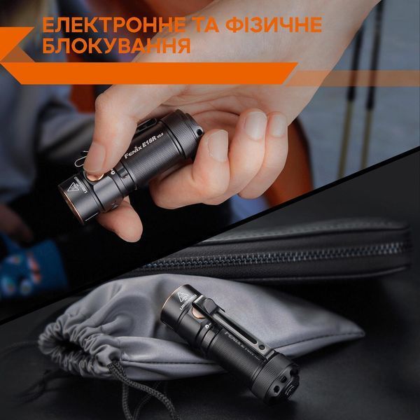 Ручной мини фонарик Fenix E18R V2.0 1200лм USB Type-C с магнитом (Черный) L703338 фото