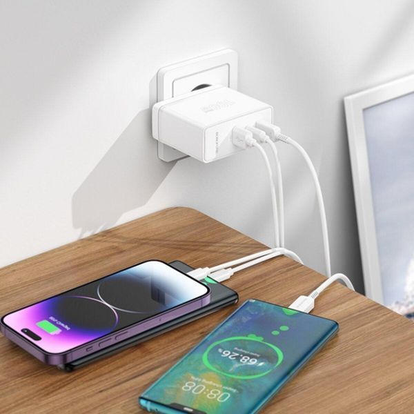 Сетевое зарядное устройство Borofone BN11 Imperial PD 100W (2Type-C/1USB) Белый L712292 фото