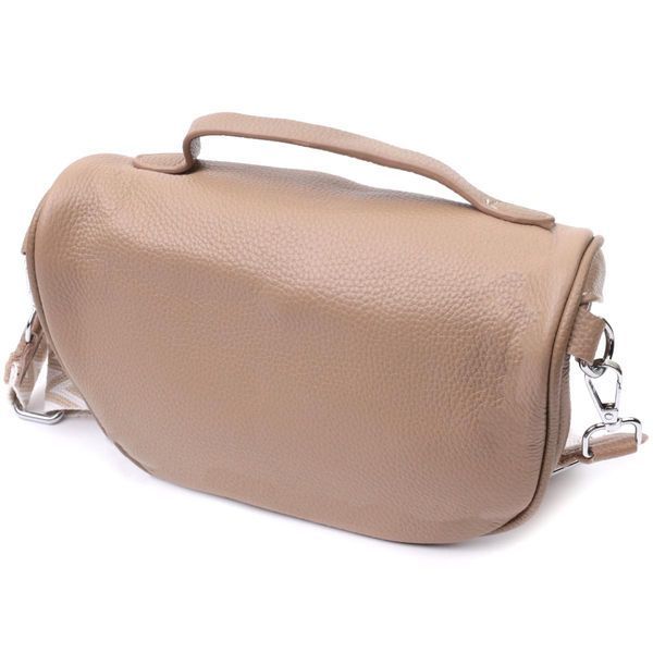 Летняя женская сумка через плечо из натуральной кожи Vintage 22657 Бежевая b22657 фото