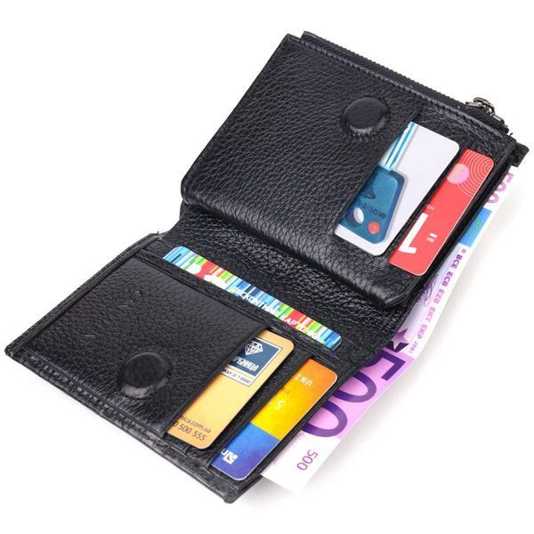 Фактурний вертикальний гаманець з натуральної шкіри CANPELLINI 21672 Чорний b21672 фото