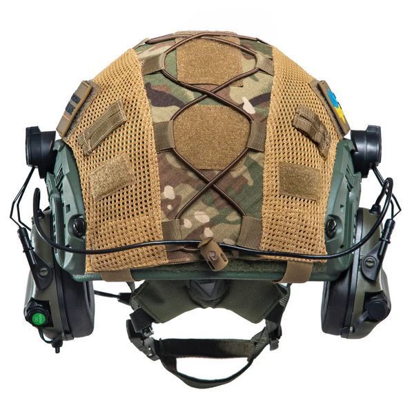Комплект шлем Fast Team Wendy Helmet NIJ IIIA + наушники Earmor M32H MOD3 + кавер (Оливковый) размер S L900656 фото