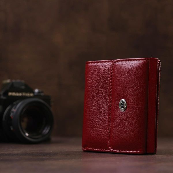 Небольшой женский бумажник с монетницей ST Leather 18920 Бордовый b18920 фото
