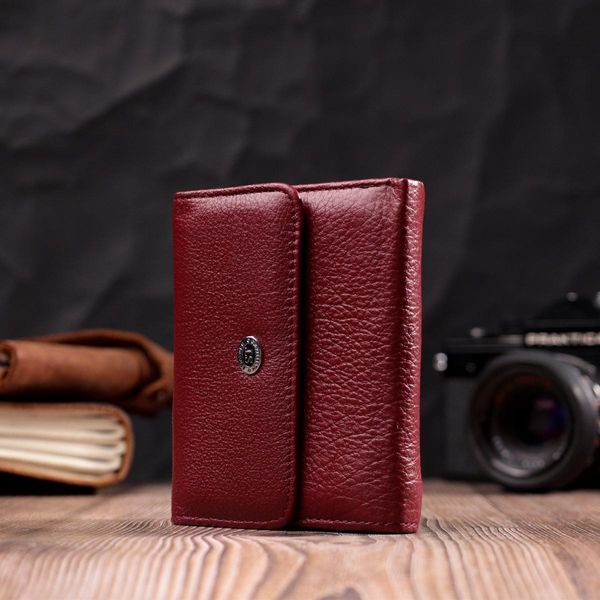 Шкіряний жіночий гаманець із монетницею ST Leather 19480 Бордовий b19480 фото