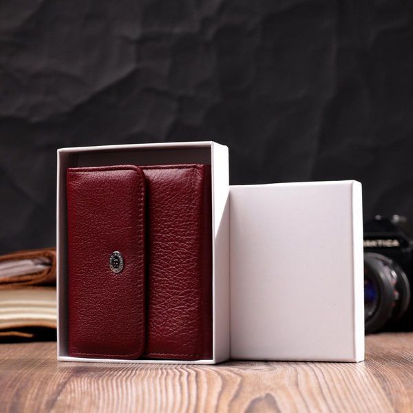 Шкіряний жіночий гаманець із монетницею ST Leather 19480 Бордовий b19480 фото