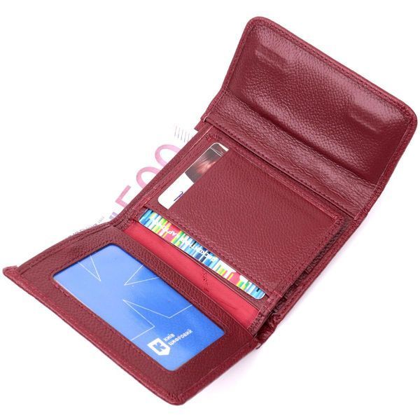 Шкіряний жіночий гаманець із монетницею ST Leather 19480 Бордовий b19480 фото