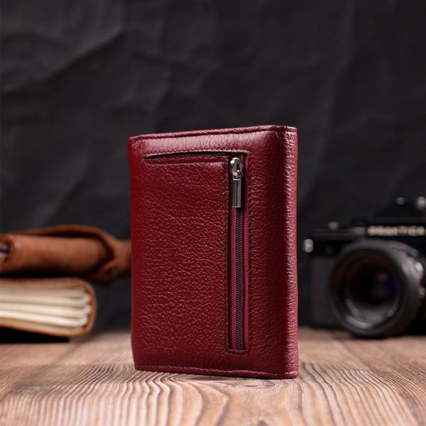 Шкіряний жіночий гаманець із монетницею ST Leather 19480 Бордовий b19480 фото