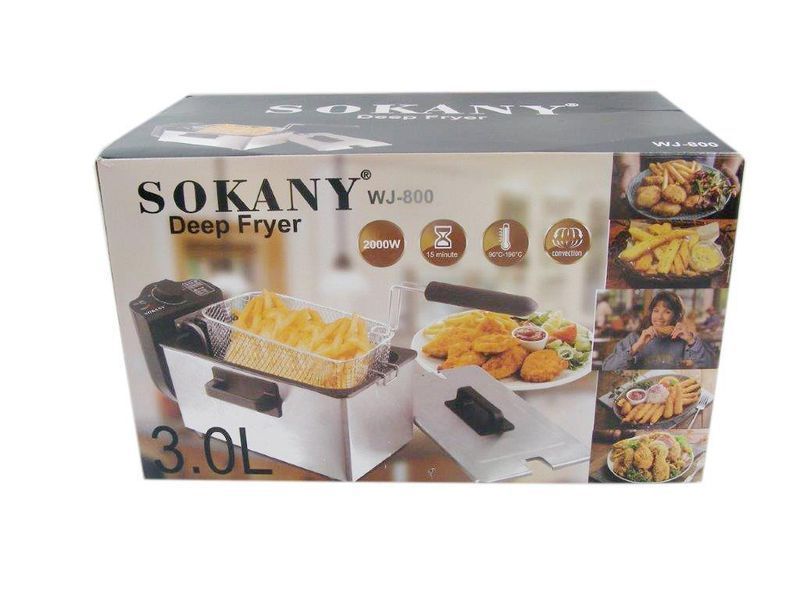 Фритюрница электрическая Sokany WJ-800 на 3.5 л профессиональная настольная электрофритюрница 2000 Вт WJ800 фото