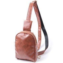 Женская сумка через плечо на два отделения из экокожи Vintage 22783 Коричневая b22783 фото