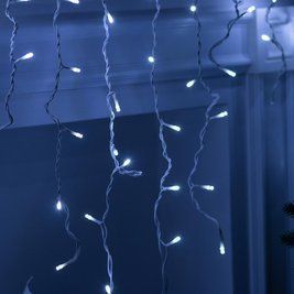 Гирлянда Бахрома уличная 105 LED 6 м от сети белая нить, белый LU-6МWW фото