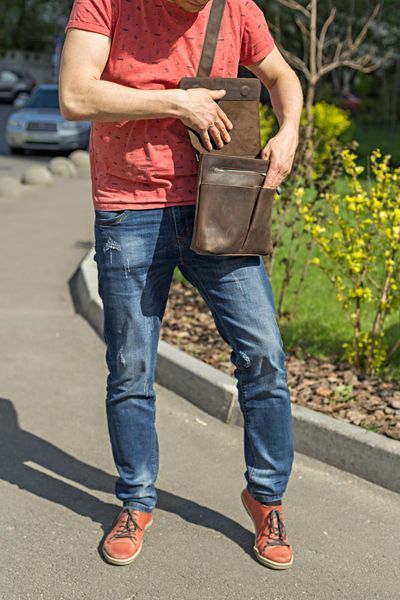 Сумка SHVIGEL 00998 из винтажной кожи Коричневая b00998 фото