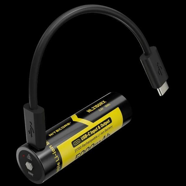 Аккумулятор 21700 + Power Bank Nitecore NL2150RX 5000mAh 8А 3.6V (Черно-желтый) L712691 фото
