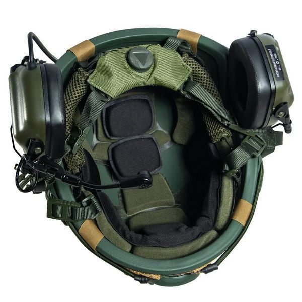Комплект шлем Fast Team Wendy Helmet NIJ IIIA + наушники Earmor M32H MOD3 + кавер (Оливковый) размер M L9006560 фото