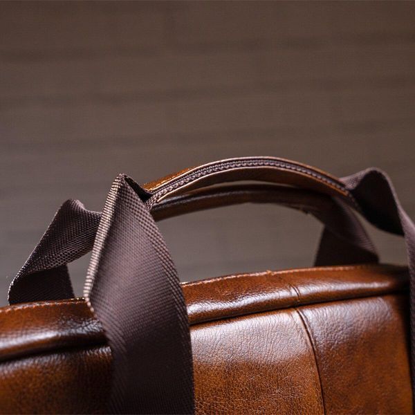 Деловая мужская сумка из зернистой кожи Vintage 14837 Коричневая b14837 фото