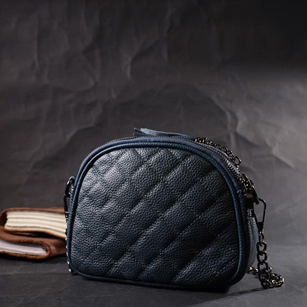 Женская стеганая сумка из натуральной кожи Vintage 22327 Синяя b22327 фото