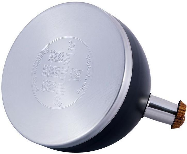 Чайник Kamille Whistling Kettle Black 2.7л з нержавіючої сталі зі свистком KM-1087 фото
