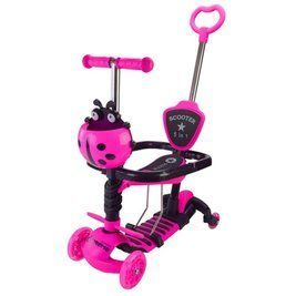 Самокат детский 3-х колесный Scooter Children's Розовый 3в1 светящиеся колеса RT-SC2501(Pink) фото