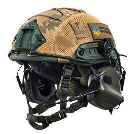 Комплект шлем Fast Team Wendy Helmet NIJ IIIA + наушники Earmor M32H MOD3 + кавер (Оливковый) размер L L9006561 фото